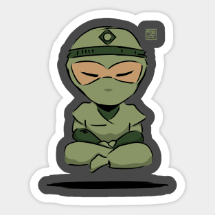 Meditating Ninja Sticker